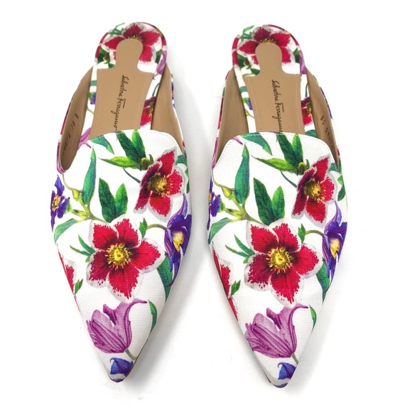 Salvatore Ferragamo Shoes - SALVATORE FERRAGAMO floral mules, size 10